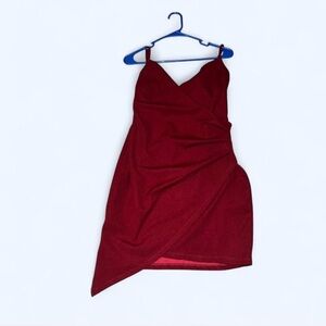 Elegant Red Wrap Dress